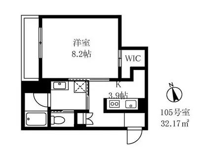 CITA CASA BIANKA VI(1K/1階)の間取り写真