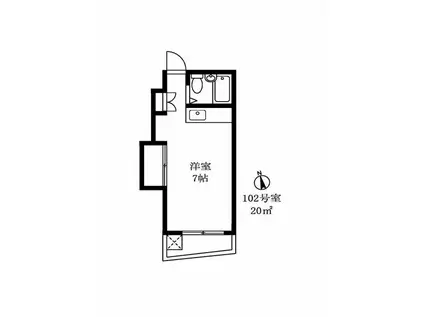 ワイステリアFUJIKURA(ワンルーム/1階)の間取り写真