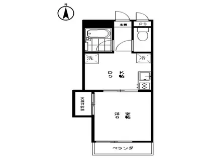 EXCEL中葛西(1DK/1階)の間取り写真