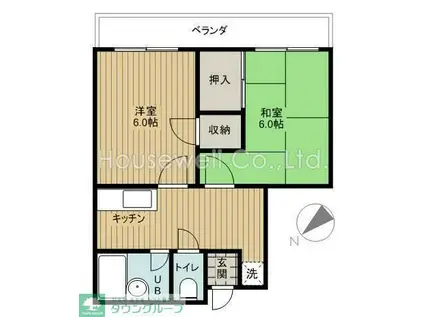 NYビル(2K/3階)の間取り写真