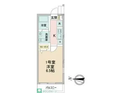 リガーレ(1K/1階)の間取り写真
