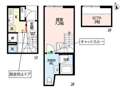 FEEL CNB(1K/1階)の間取り写真