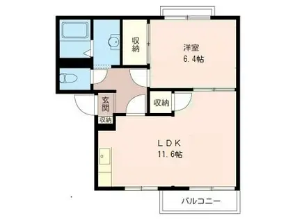 リベラルセトB(1LDK/1階)の間取り写真