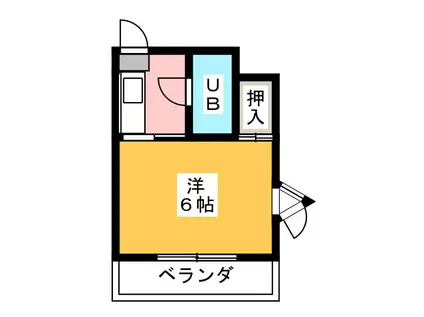 モッキンバード(ワンルーム/2階)の間取り写真