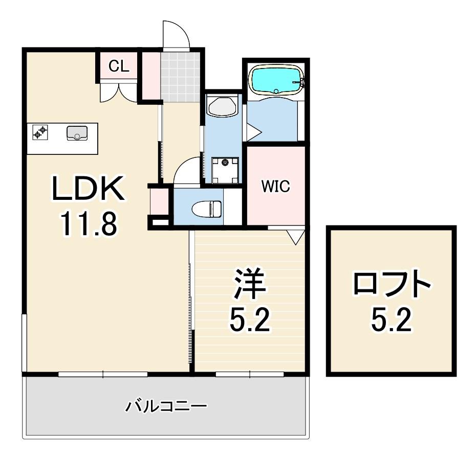 MICA ELENO(1LDK/1階)の間取り写真