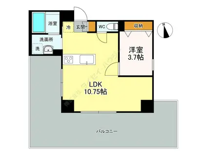 サウスERN VILLAGE湘南(1LDK/3階)の間取り写真