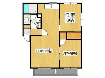 グランヴィアB棟 202(2LDK/2階)の間取り写真