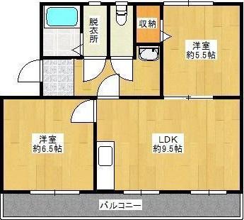 コンチェルト東合川I(2LDK/3階)の間取り写真