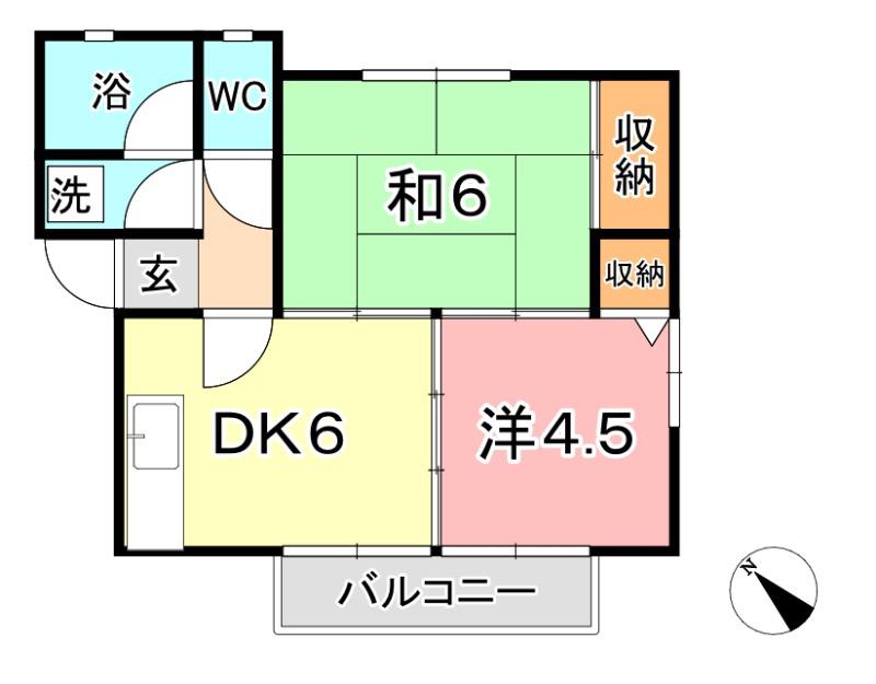 コアSK(2DK/2階)の間取り写真