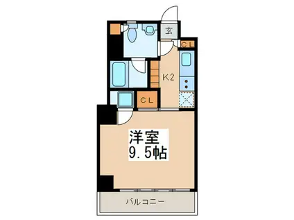 ロカテラーザ(1K/2階)の間取り写真