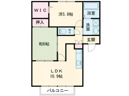 フォブール幸(2LDK/3階)の間取り写真