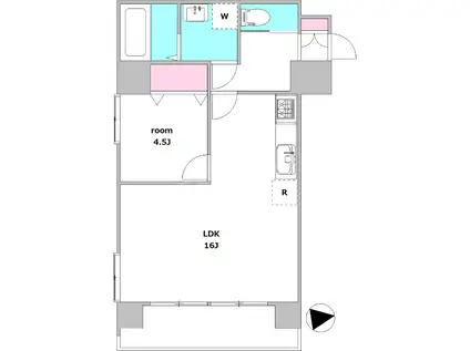 パラスト蒲田(1LDK/12階)の間取り写真