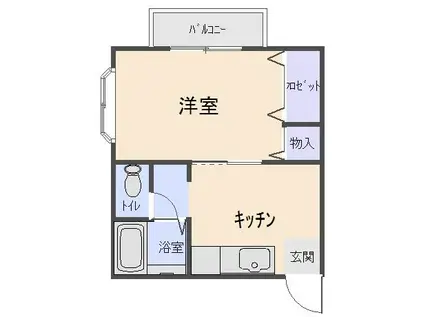 ドリームハウス(1K/2階)の間取り写真