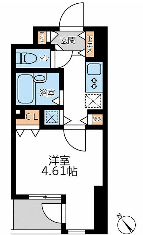 フォレシティ六本木(1K/5階)の間取り写真