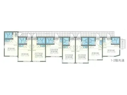 ユナイト衣笠モニカ・ベルべッチ(1K/2階)の間取り写真