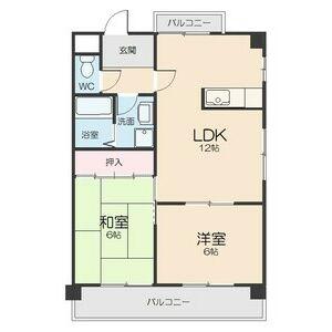 エステート新守(2LDK/4階)の間取り写真