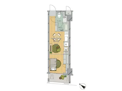 JP NOIE 横浜平沼(1DK/7階)の間取り写真