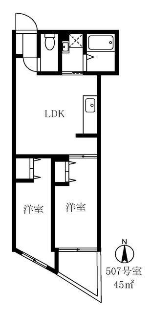 ファーストパークレジデンス(2LDK/5階)の間取り写真