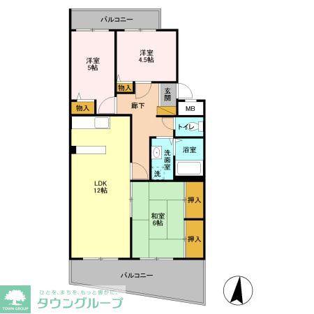 エコガーデンC(3LDK/3階)の間取り写真