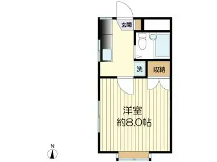 パームハイツ(1K/2階)の間取り写真