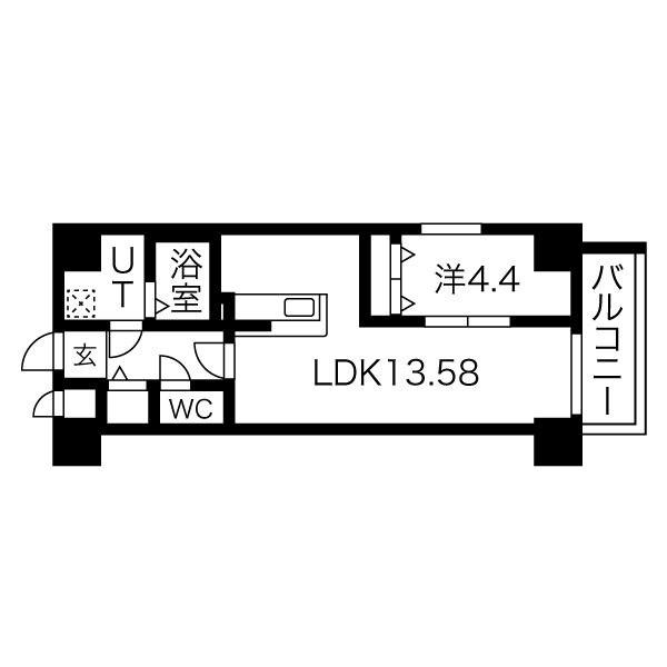 PRIMAL千種STELO(1LDK/2階)の間取り写真