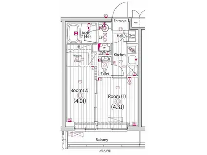 ガーラ練馬グランドステージ(2K/4階)の間取り写真