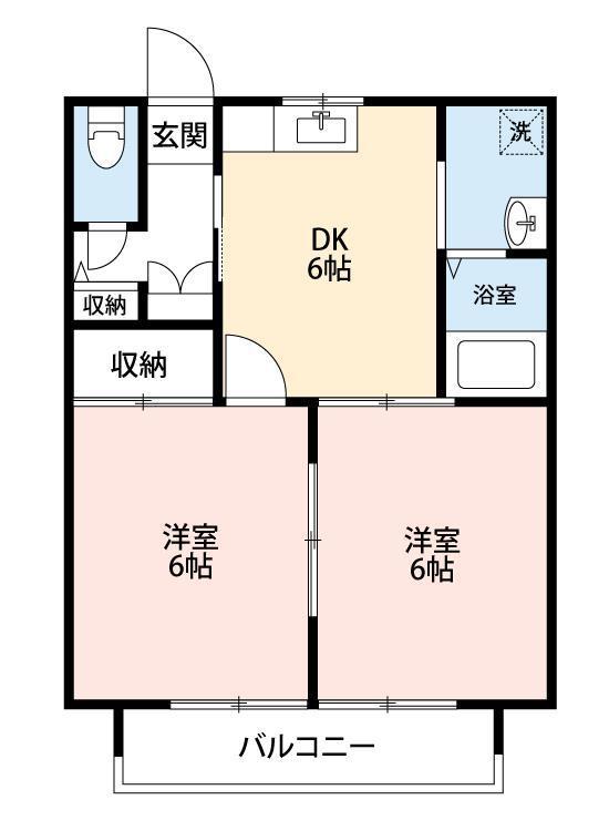 カターラ(2LDK/2階)の間取り写真