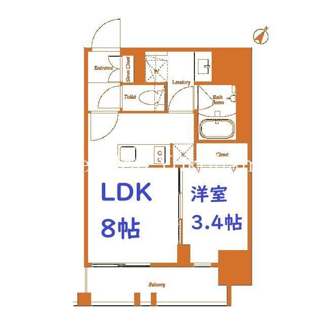 オープンブルーム伊勢佐木町(1LDK/4階)の間取り写真