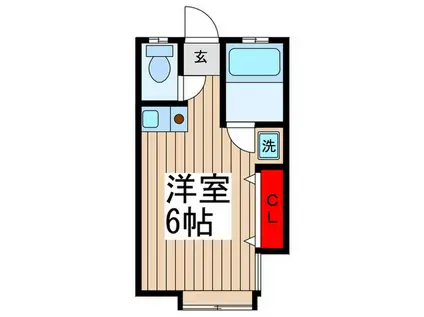 ウッドハイム(ワンルーム/1階)の間取り写真