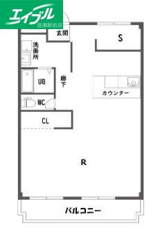 ニューマリッチかわぐちB(ワンルーム/2階)の間取り写真