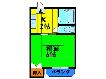 シミズ21(1K/3階)の間取り写真