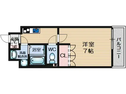 グリーンヒルIII(1K/1階)の間取り写真