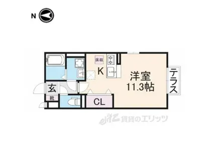 レーブ プレミールⅠ(ワンルーム/1階)の間取り写真