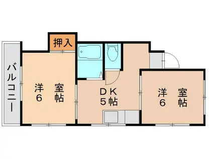 マンリーポロネーズ(2DK/1階)の間取り写真