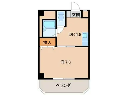 アンビアンテ田中町(1DK/4階)の間取り写真