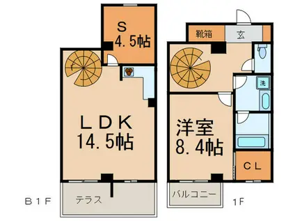 FONTAINE KOMAZAWA(1SLDK/B1階)の間取り写真