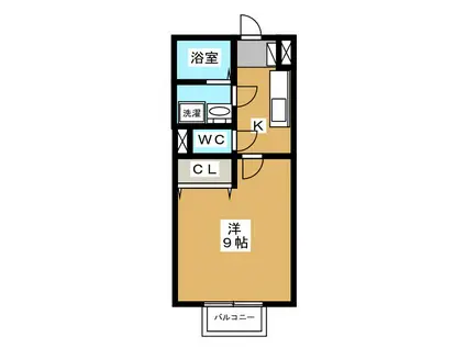 メゾン・ド・ボヌールA棟(1K/1階)の間取り写真