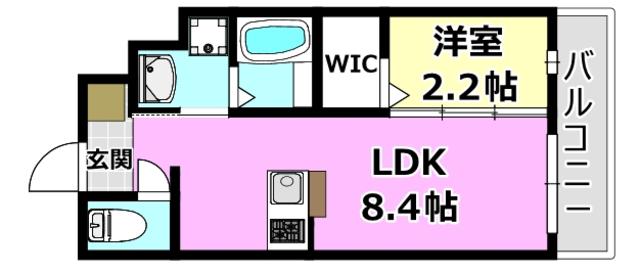 リアコート千里丘I ノース(1LDK/3階)の間取り写真