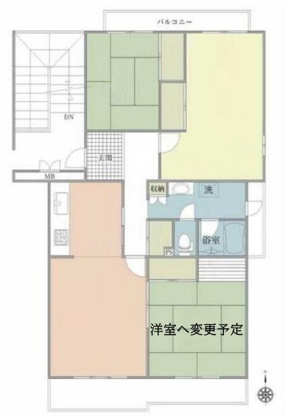東鷲宮ニュータウン公園通3号棟(3LDK/4階)の間取り写真