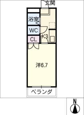 スターハイツ ONE(1K/3階)の間取り写真