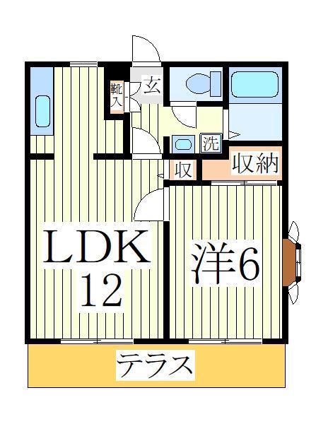フロイディハイツ(1LDK/1階)の間取り写真