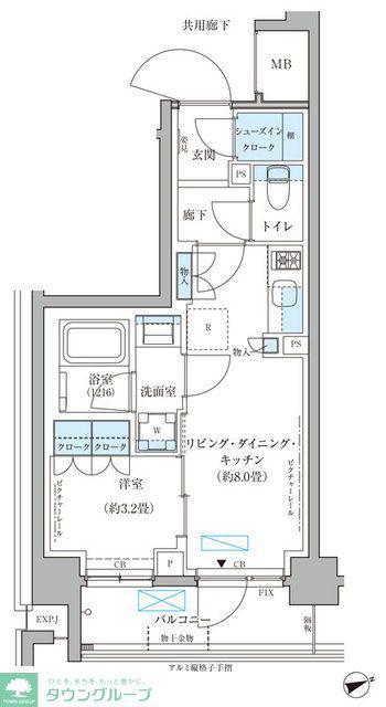 パークアクシス文京本郷(1LDK/3階)の間取り写真