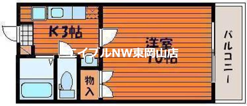 ミルキーウェイ(1K/1階)の間取り写真