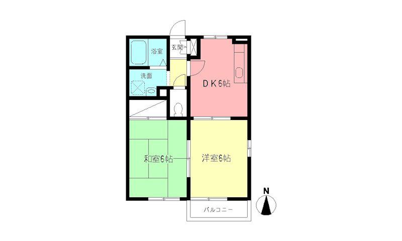 シャルム下落合(2DK/1階)の間取り写真