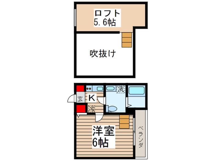 パークレジデンス北柏(1K/2階)の間取り写真