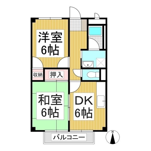 プリエール・ド・リラ(2DK/3階)の間取り写真