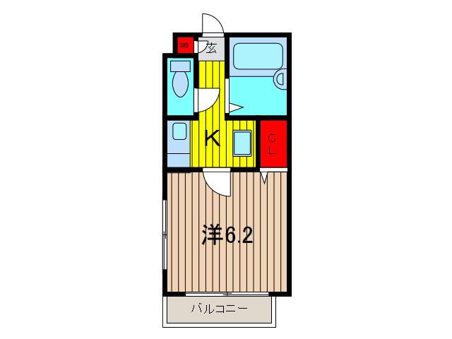 プランドール(1K/3階)の間取り写真