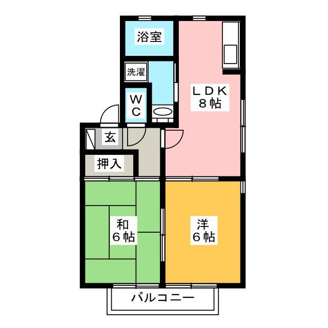 ファミール三嶋(2LDK/1階)の間取り写真