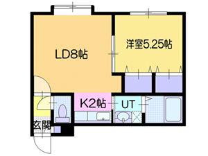 ドミール奥沢(1LDK/1階)の間取り写真