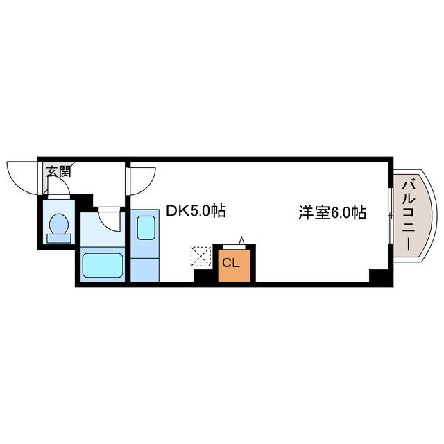 ウィングス札幌(1DK/4階)の間取り写真